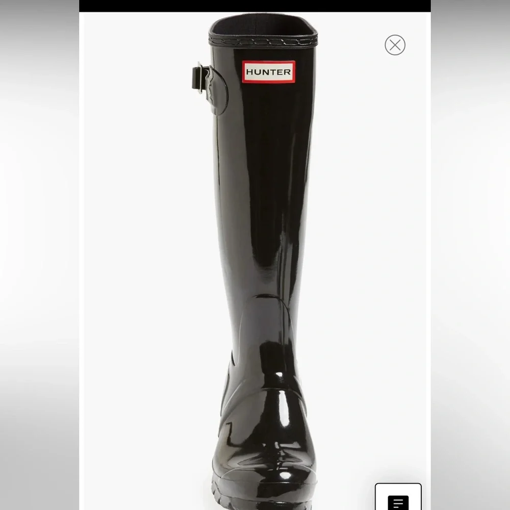 Hunter Boots Tall Glossy Black Size 9 - Picture 2 of 13